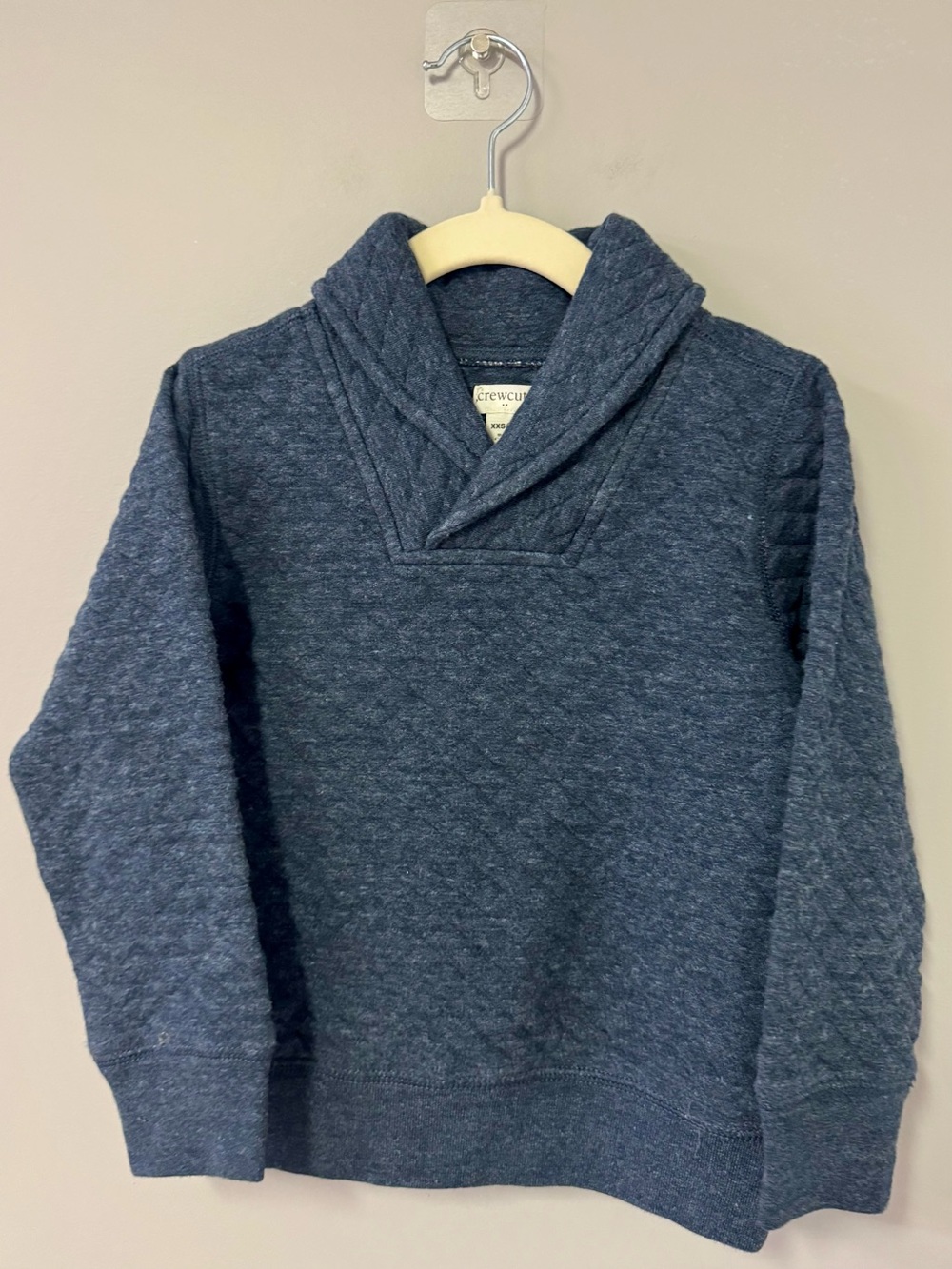 Crewcuts Quilted Shawl Collar Pullover - Navy